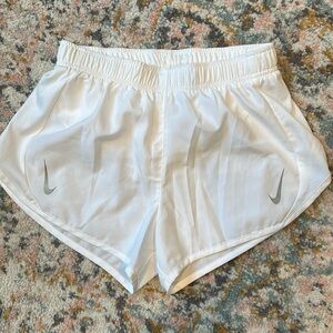NIKE White Running Shorts With Liner - Size Small